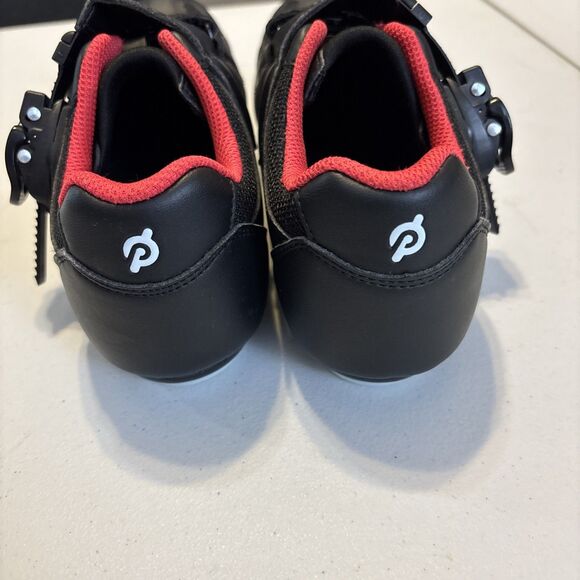 Women's Size 7 (38 EU) Peloton Cycling Shoes Black White Red EUC - Picture 4 of 8